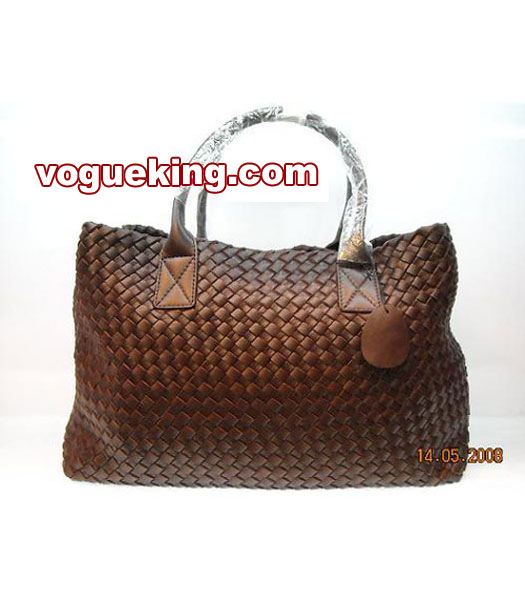 Bottega Veneta Papavero tessuto Cabas agnello borsa in Dark Pur